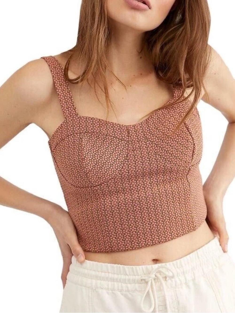 Free People Sunflower corset bustier tank top, small